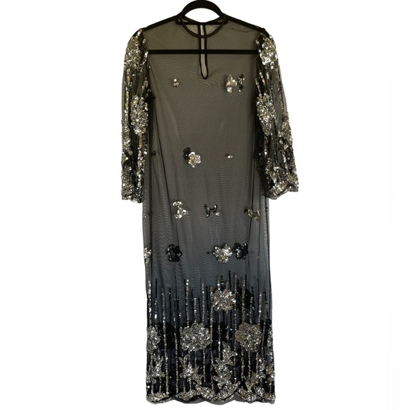 VINTAGE mesh midi with hand sewn sequined appliqué - Picture 4 of 7